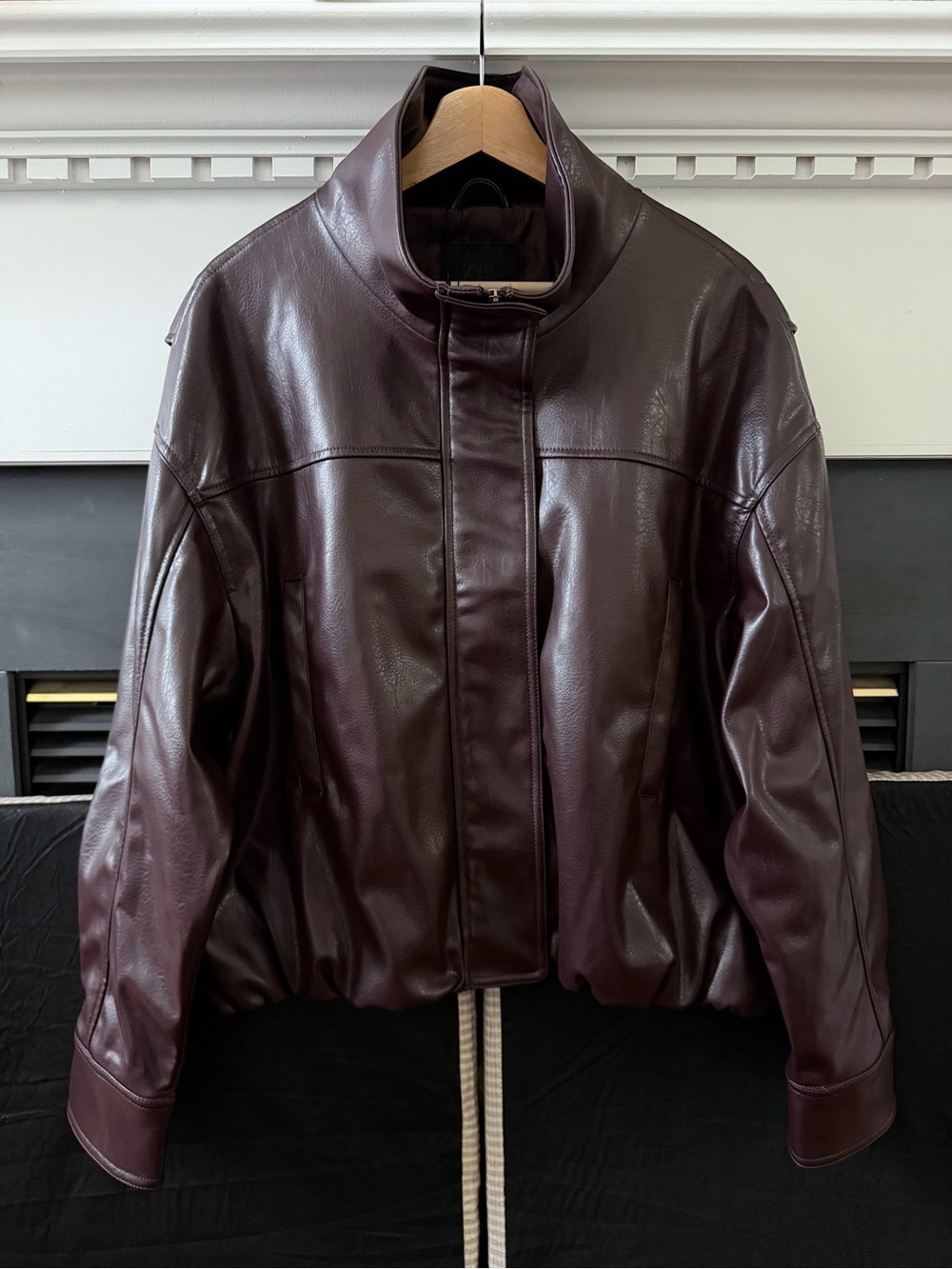 Zara faux leather pleated jacket 4341/719 NWT XL